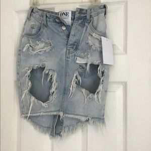 BNWT One Teaspoon 2020 Denim skirt size 22
